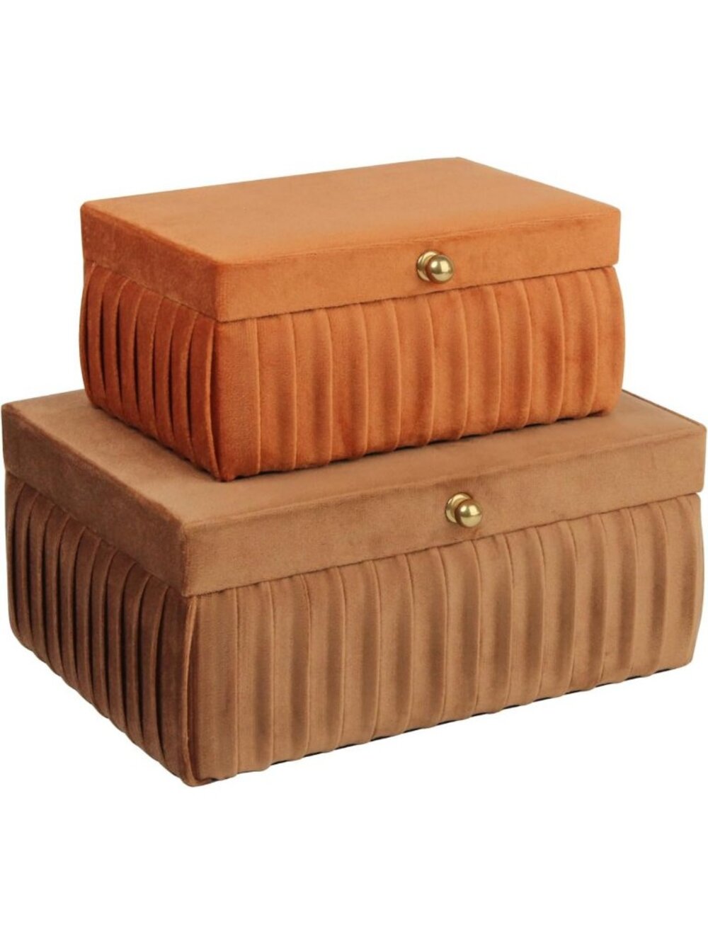 Elegant Velvet Jewelry Box Set - Decorative Storage Organizer with Handle, 2